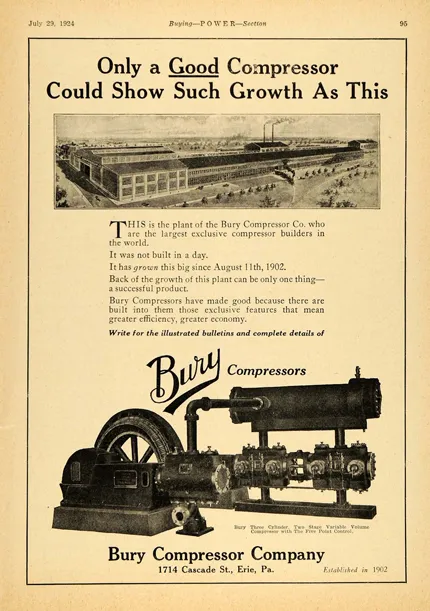 Ad for Bury Compressors