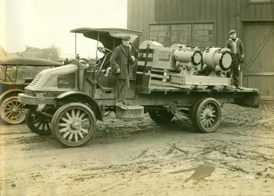 Bury compressor mounted on truck